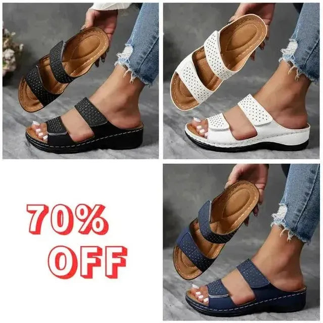 Lightweight wedge sandals with soft cushioning and arch support for women!