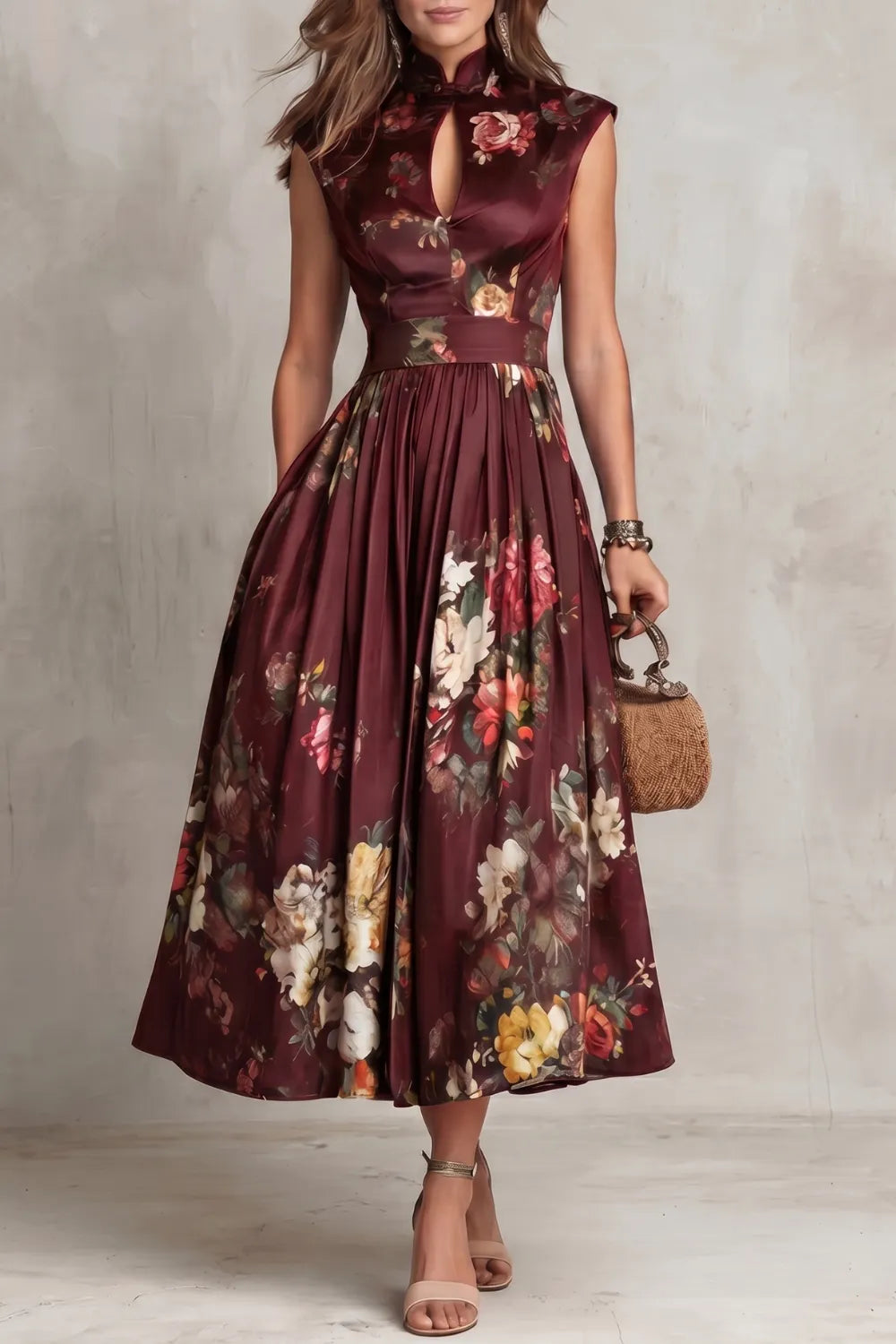Vintage floral elegance – Midi dress