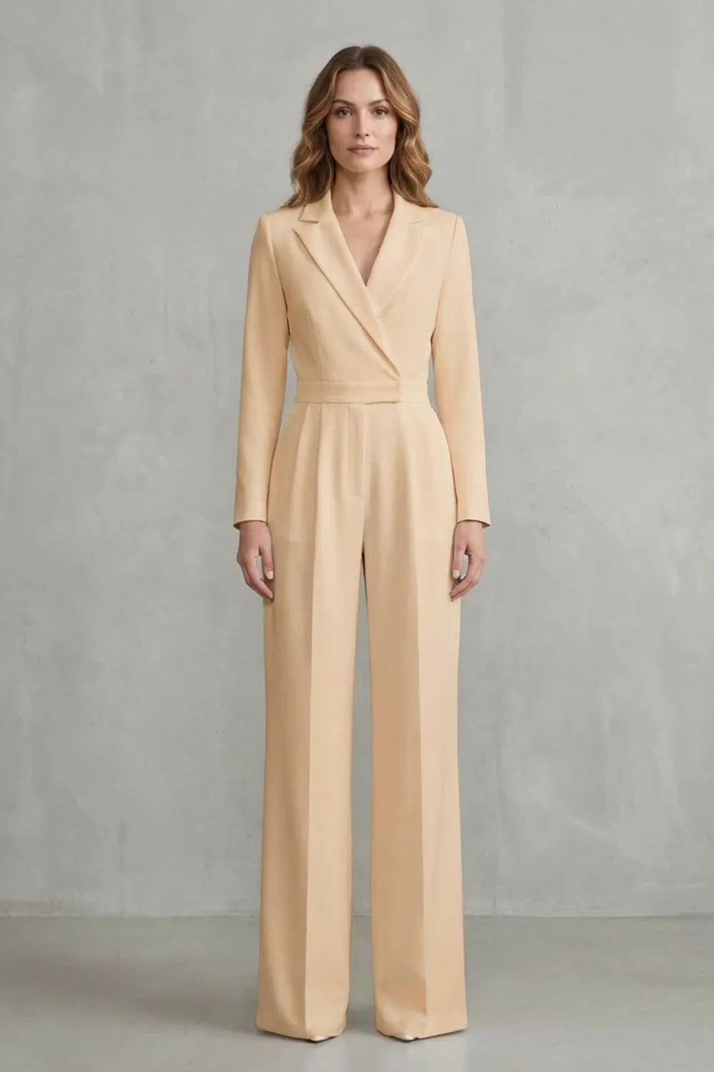 Slant-breasted Mid-waist Pantsuit – Elegant Commuter Jumpsuit