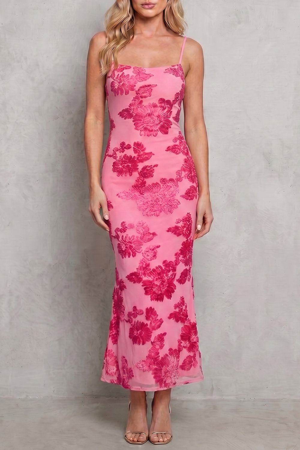 Radiant bloom – Women’s Floral Bodycon Maxi Dress