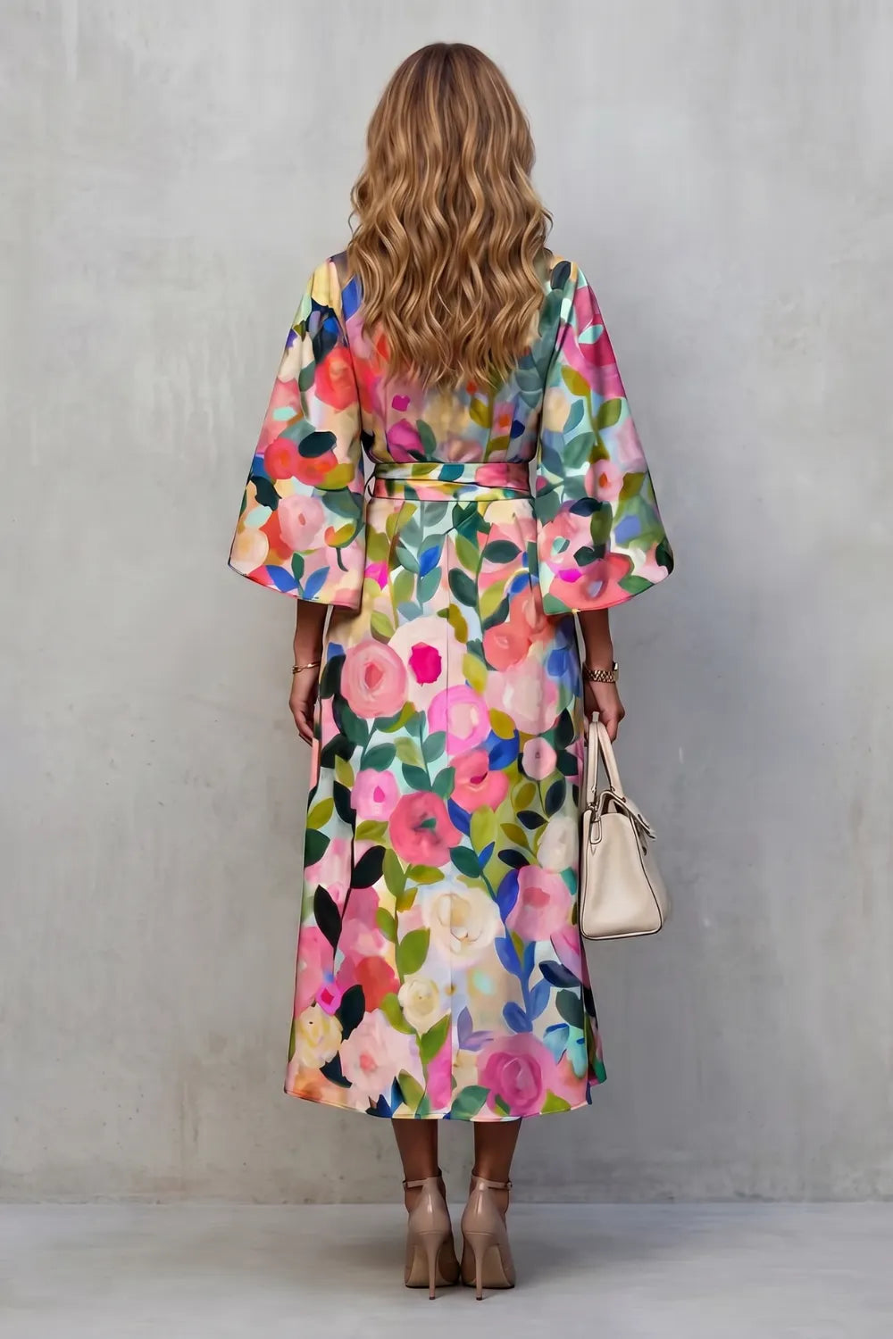 Vibrant watercolour blooms – Midi dress