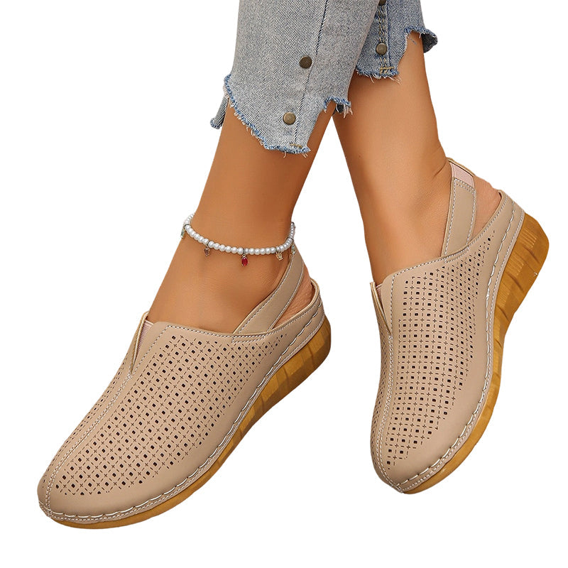 👡 Casual perforated wedge slingback sandals for women ✨