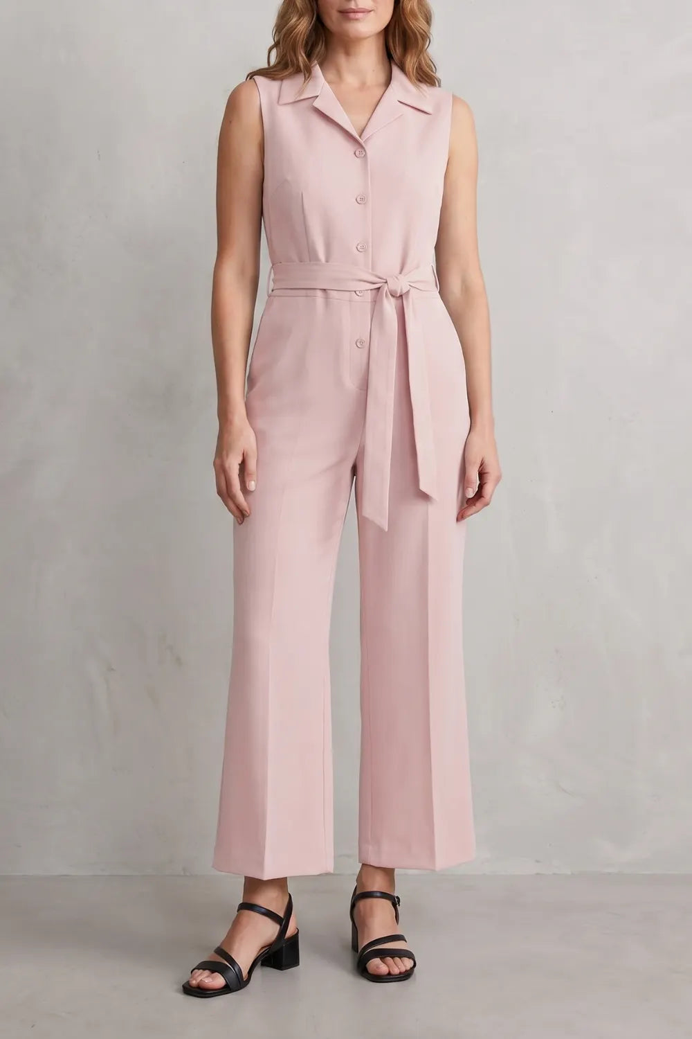Belted office elegance – Wide-leg jumpsuit