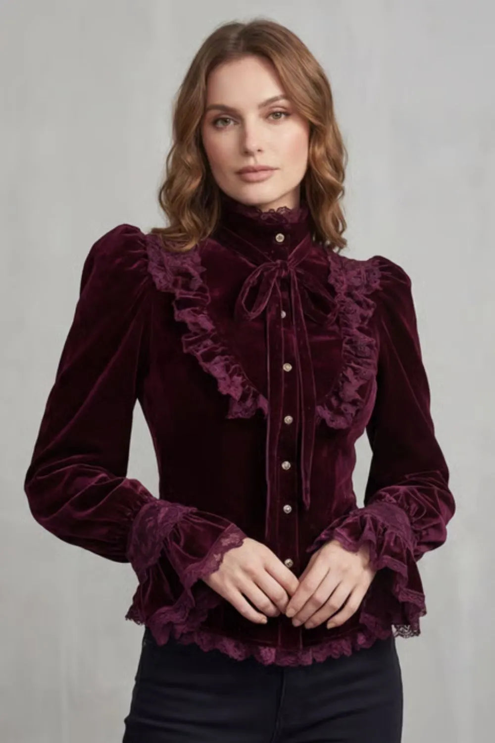 Ruffled velvet lace – Victorian blouse