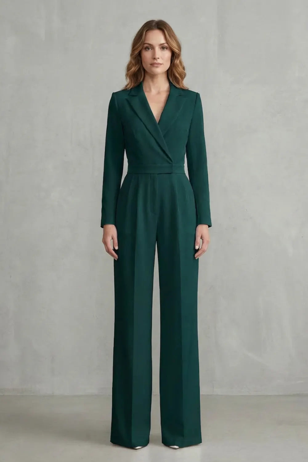 Slant-breasted Mid-waist Pantsuit – Elegant Commuter Jumpsuit