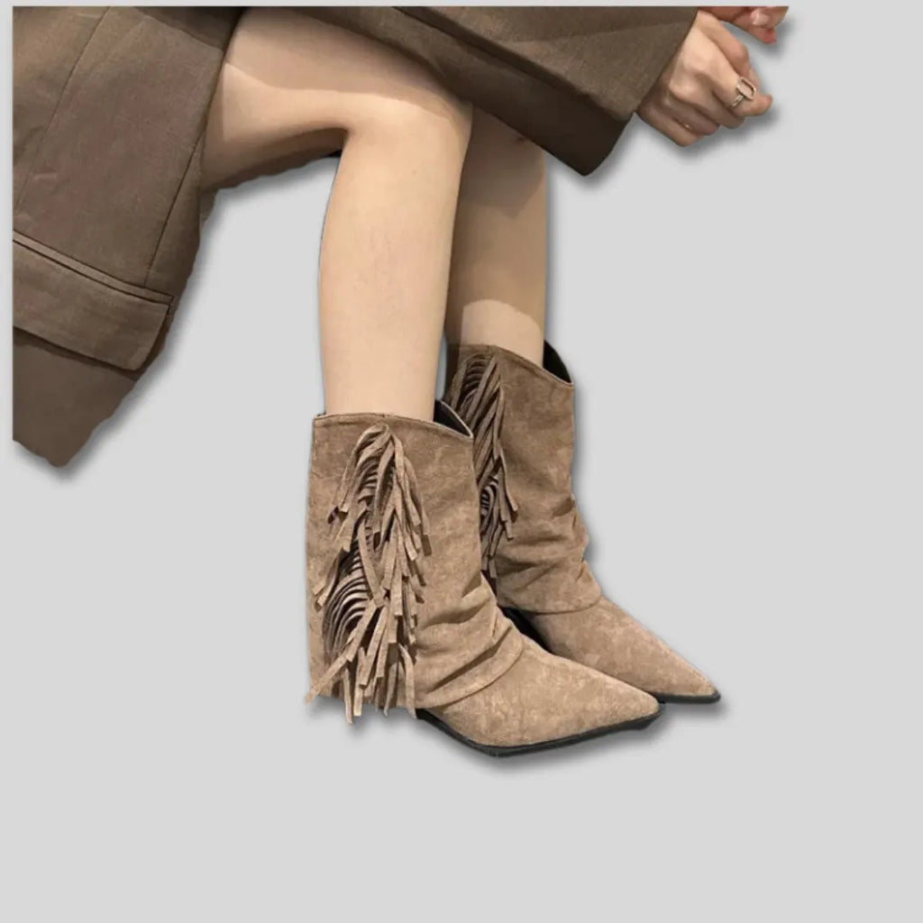Solange - Suede Western Cowboy Boots