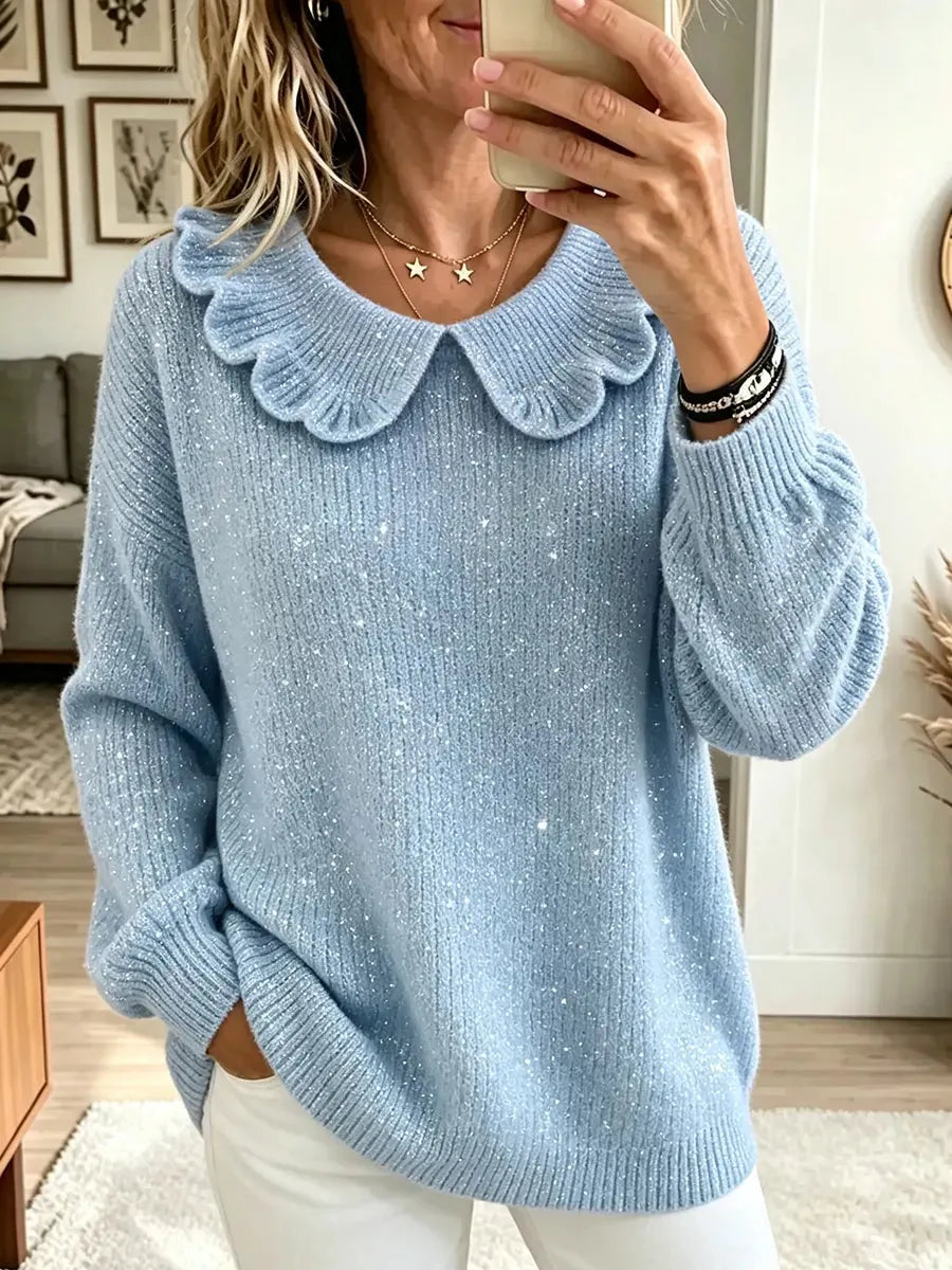Women’s Petal Collar Knit Sweater