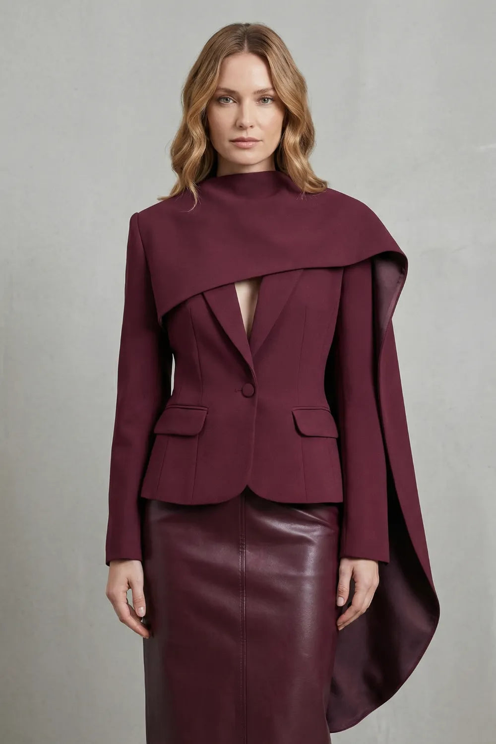 Draped scarf-lapel – Asymmetrical blazer
