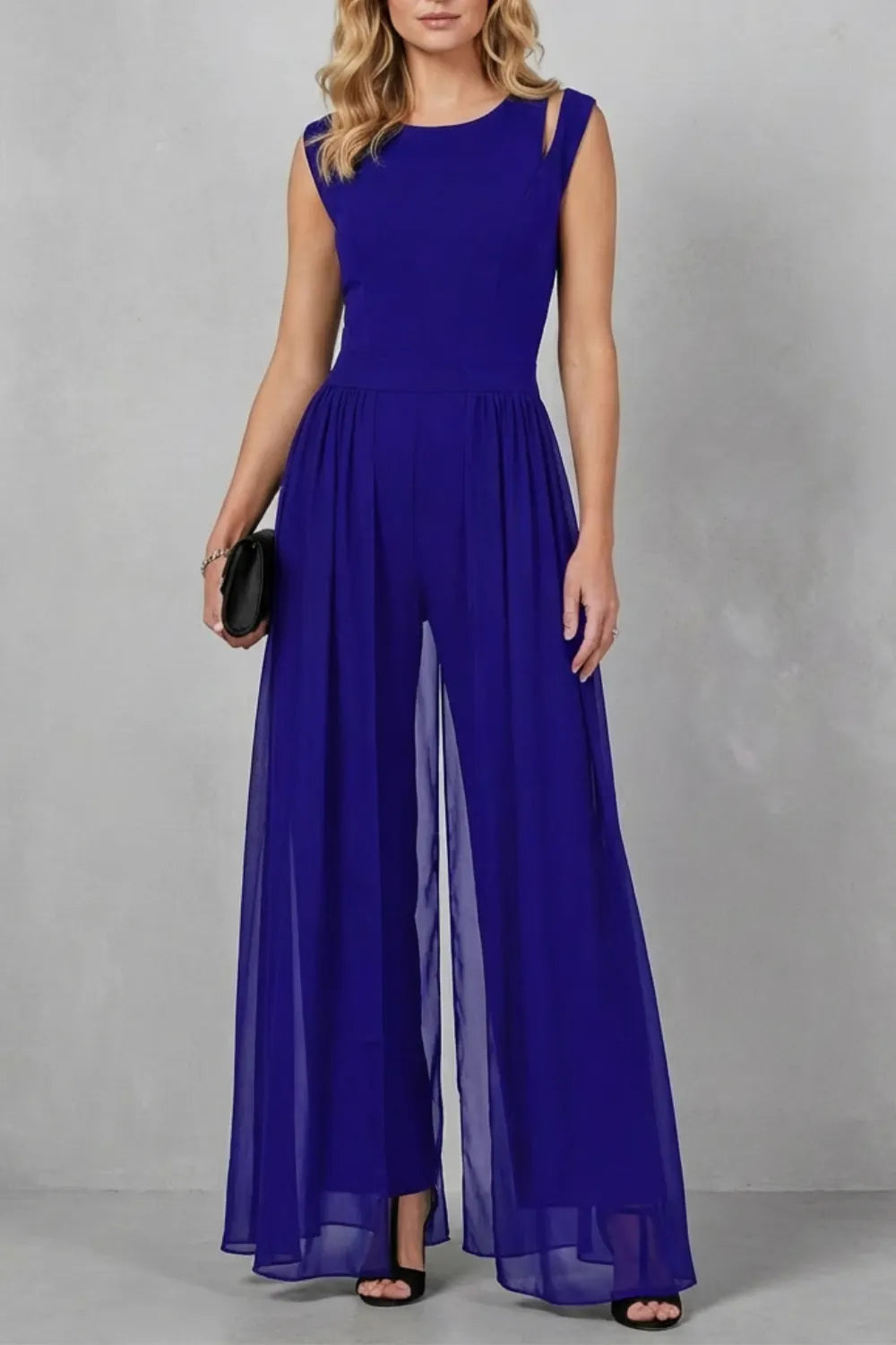 Sheer panel cutout – Evening jumpsuit