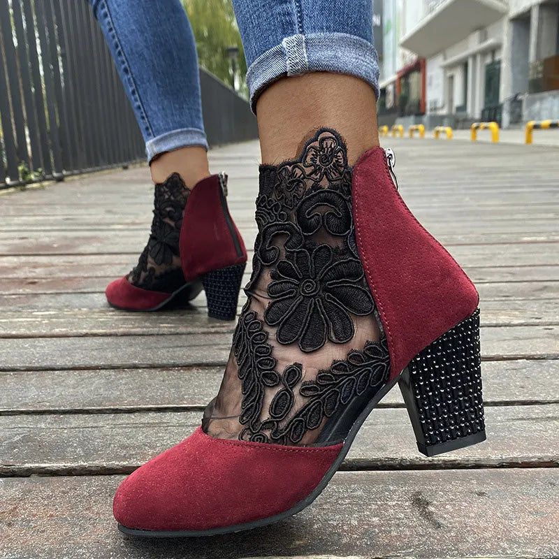 JOLIE? - Chic Lace Heeled Boots