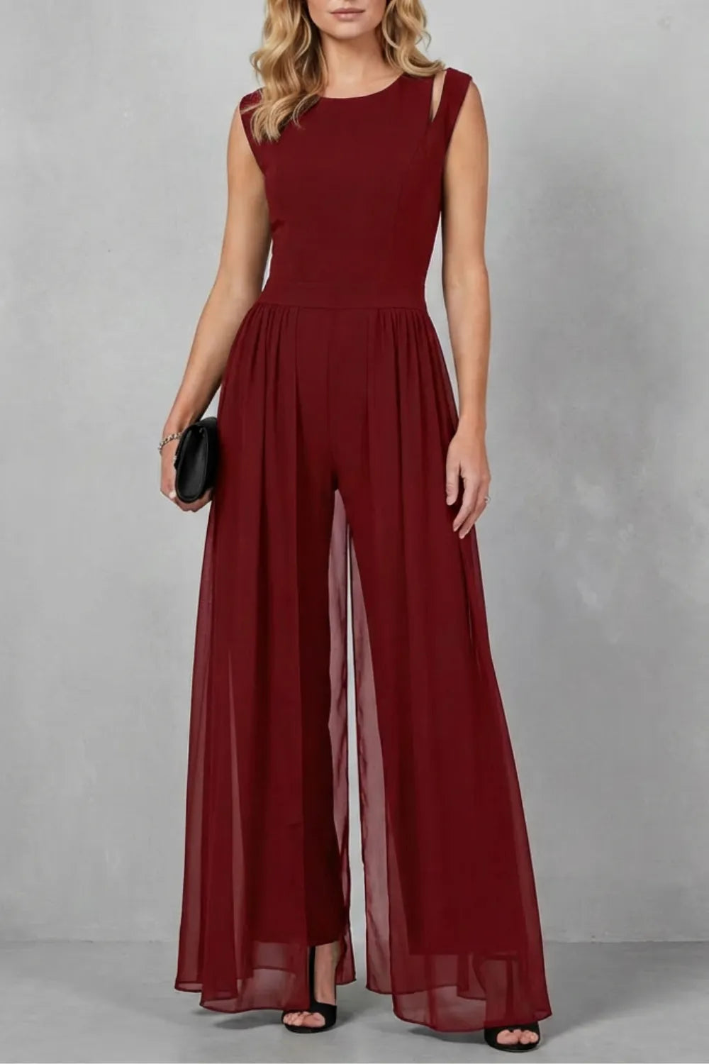 Sheer panel cutout – Evening jumpsuit
