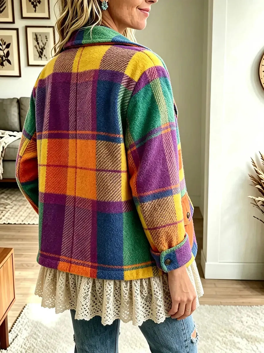 Women’s Vintage Printed Lapel Jacket