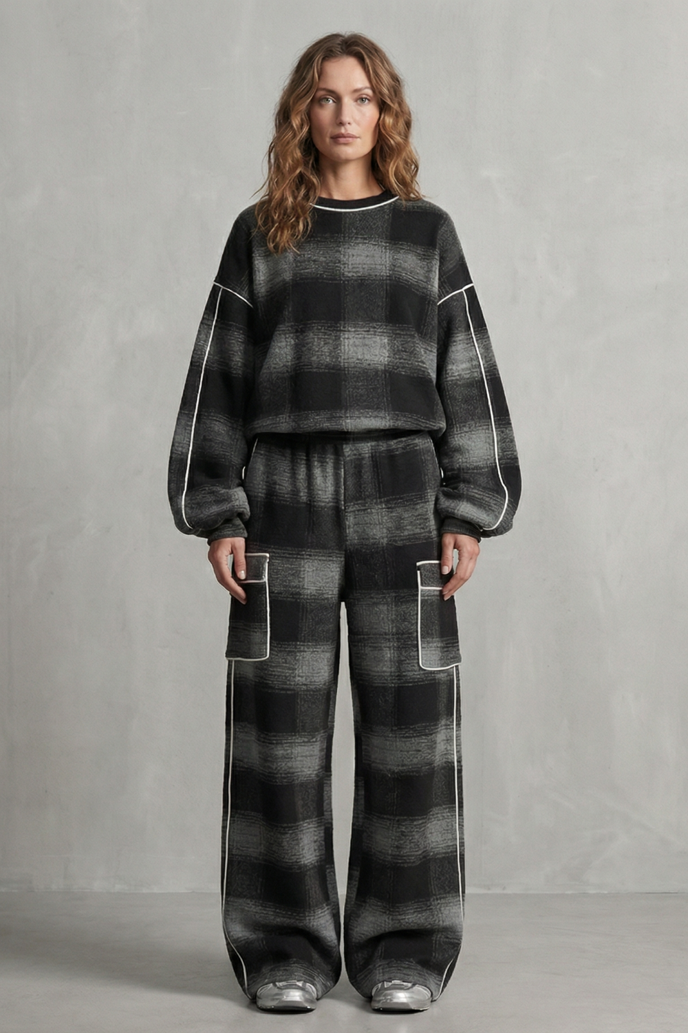 Distressed plaid street style – Two piece set