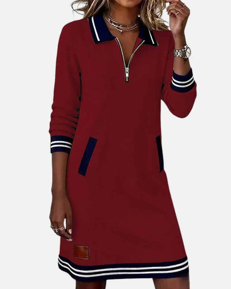 Jeanne | Chic Long-Sleeve Dress in Cotton