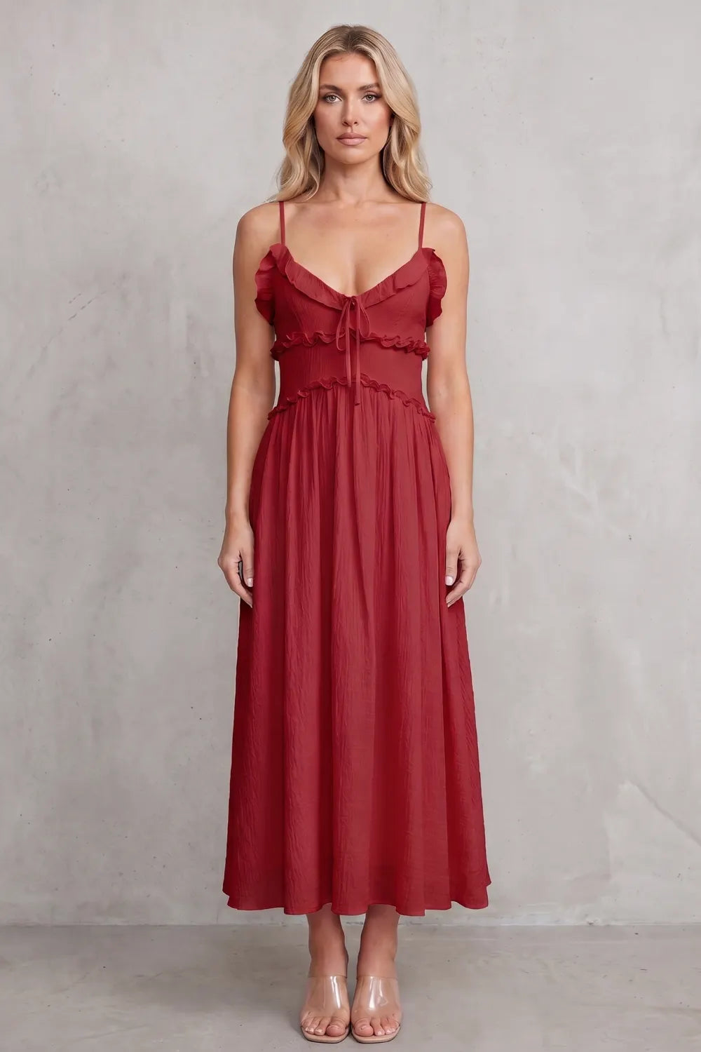 Ruffled sweetheart romance – Midi dress