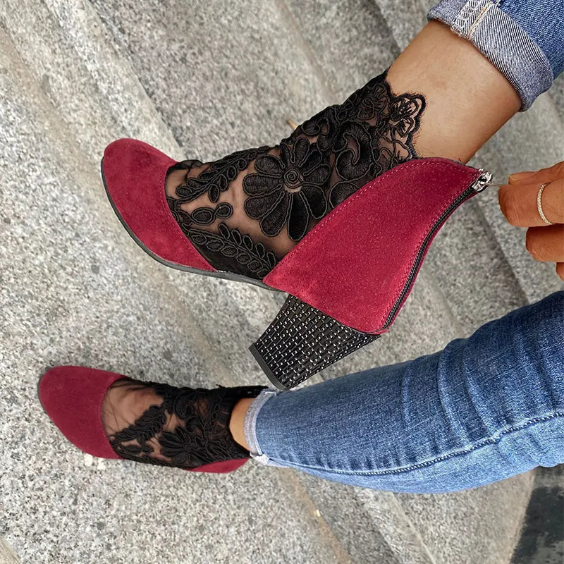 JOLIE? - Chic Lace Heeled Boots