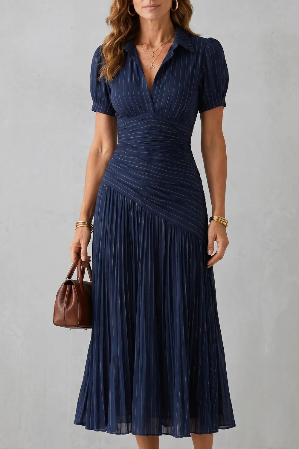 Pleated waist refinement – Midi dress
