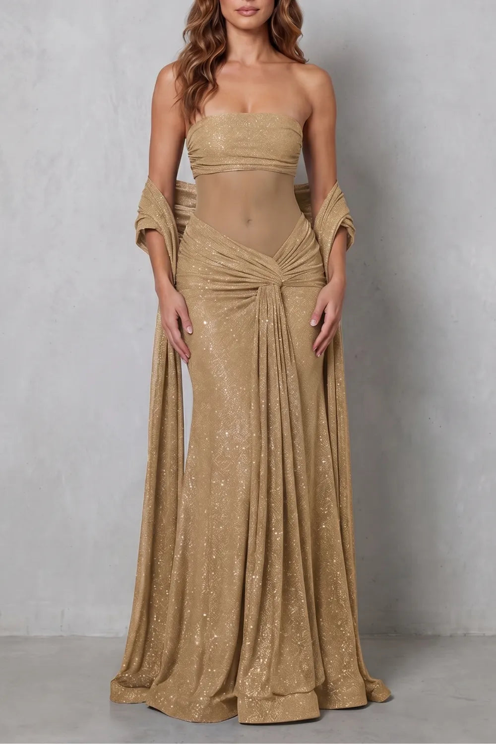 Sheer sequin allure – Maxi dress