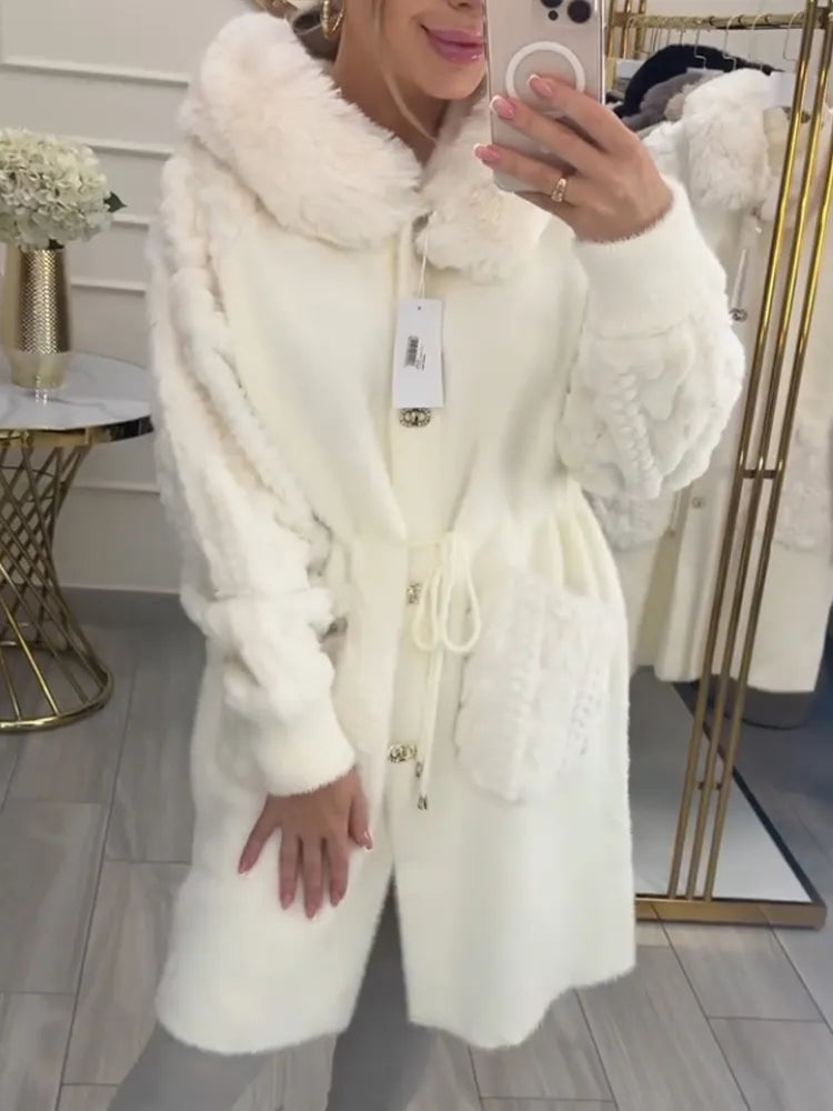 Women Fur Collar Plush Casual Coat