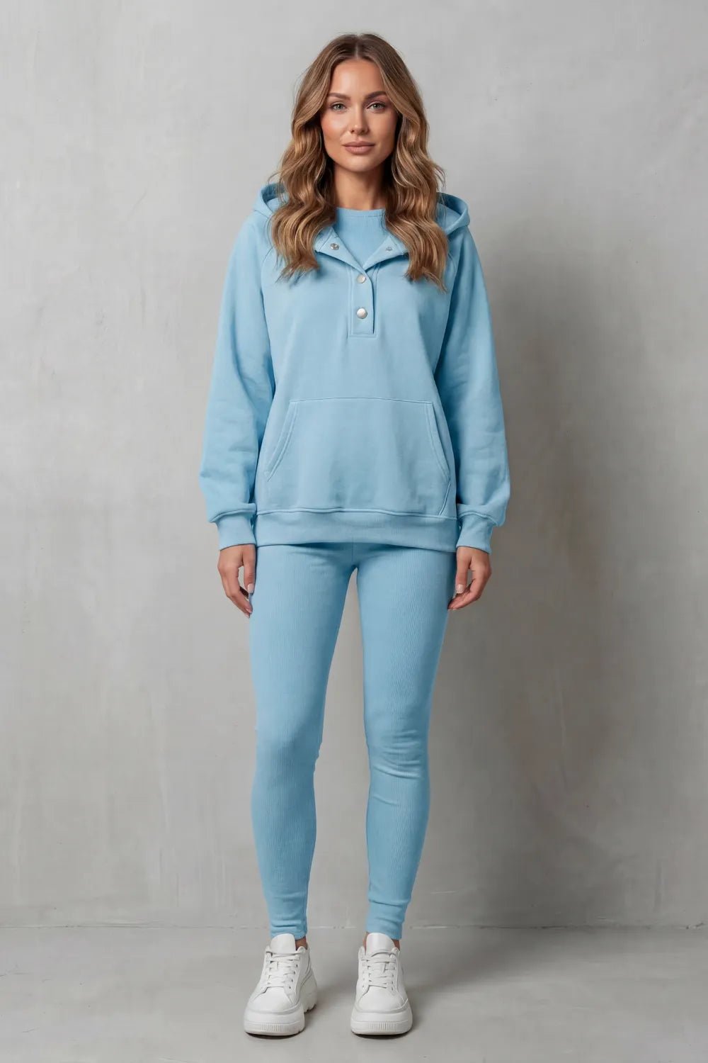 Button detail hoodie – Cozy Relaxed Set