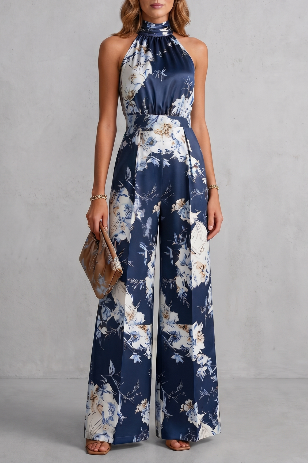Romantic floral print – Halter jumpsuit