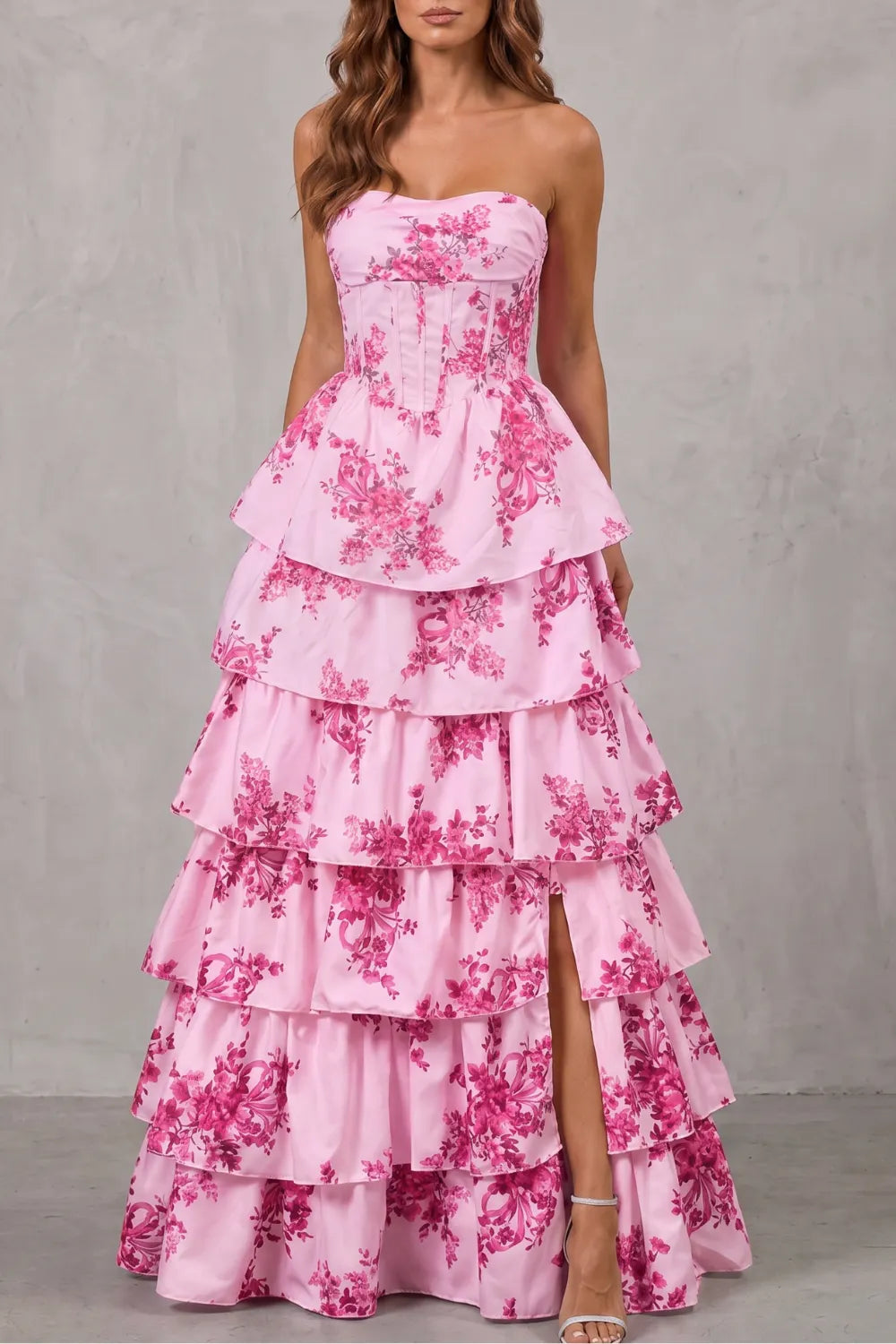Layered floral couture – Maxi dress