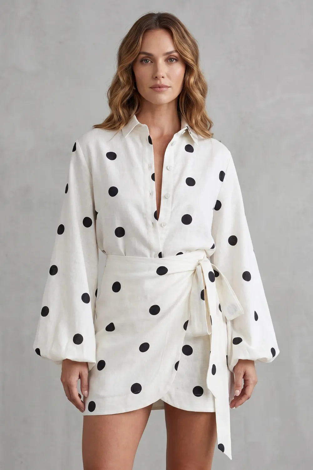 Polka dot wrap elegance – Playsuit set