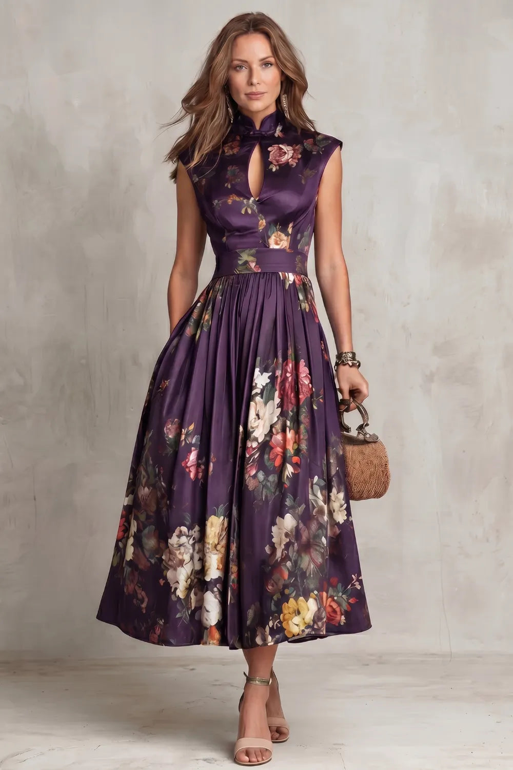 Vintage floral elegance – Midi dress