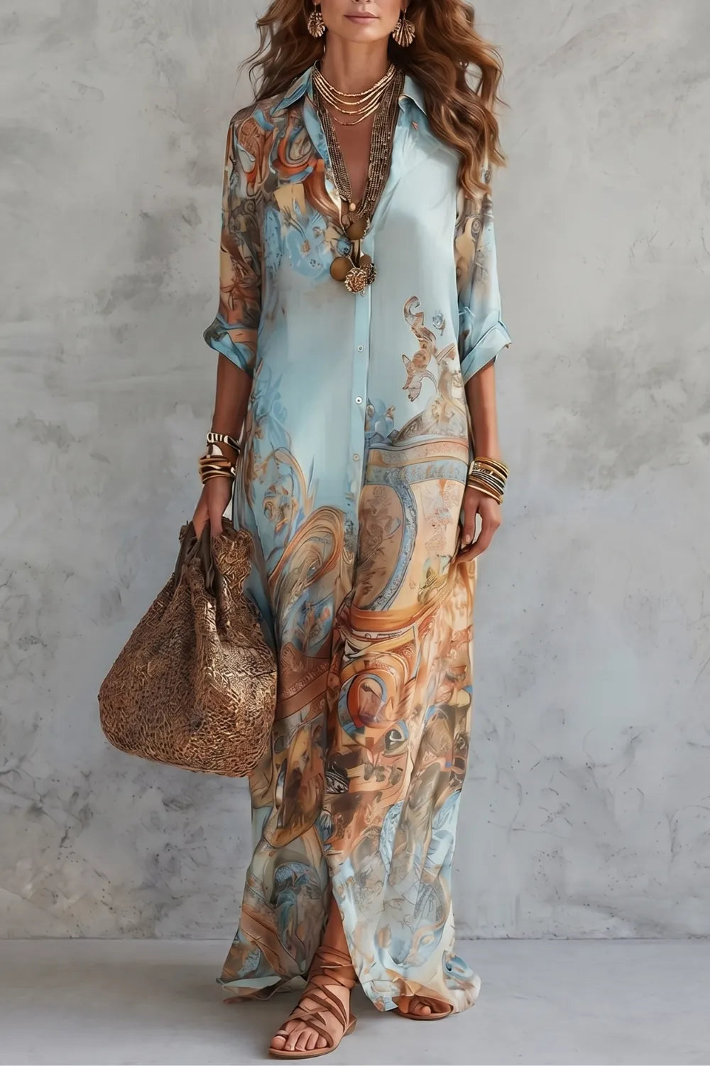 Ornate resort print – Maxi dress