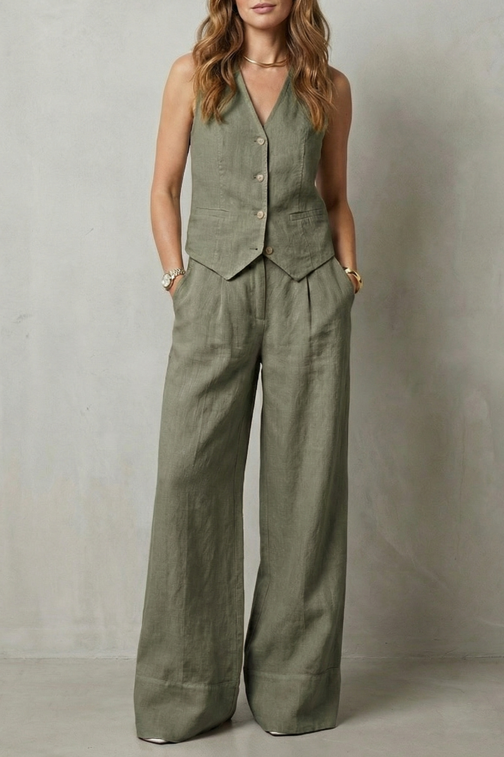 Relaxed tailored elegance – Vest and pants set