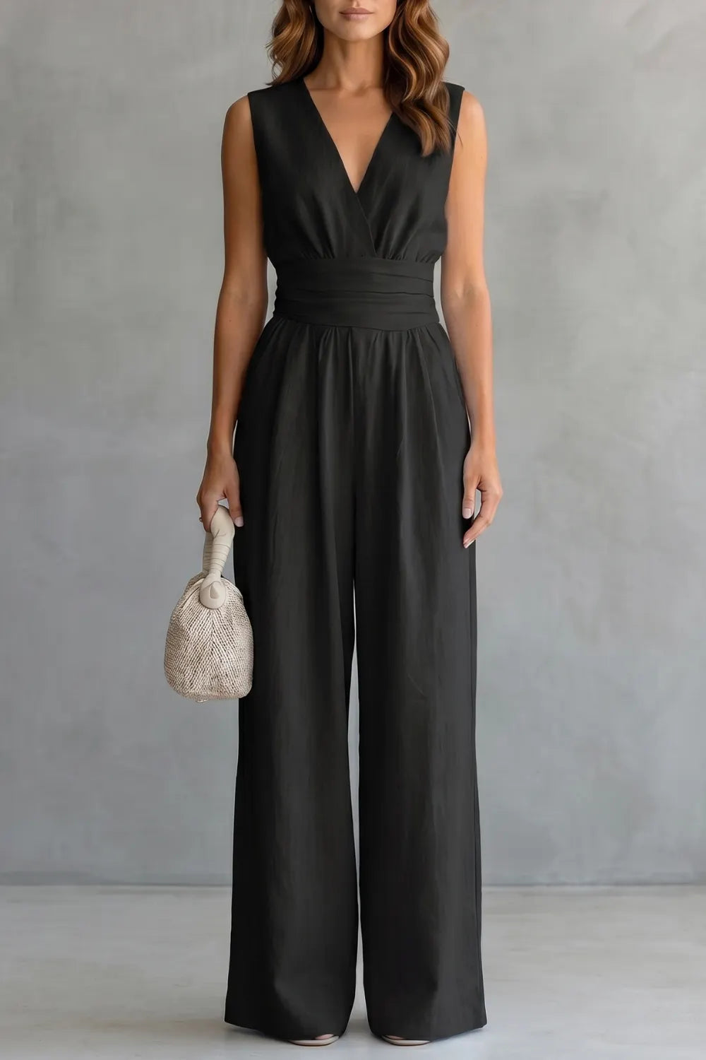Waist-defining elegance – Sleeveless jumpsuit