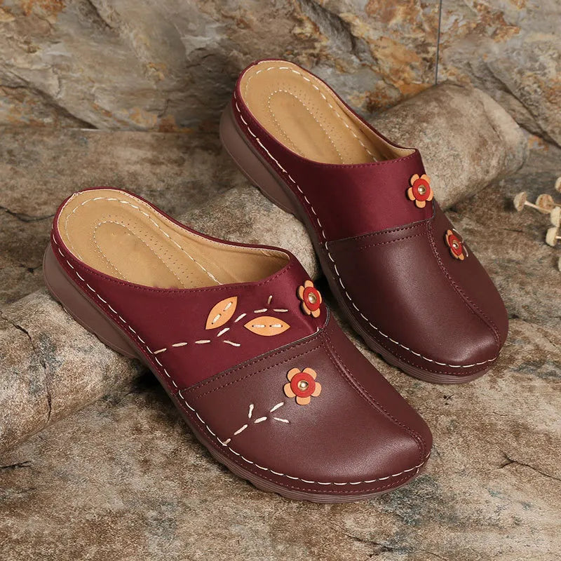 Women's Casual Leather Wedge Sandals