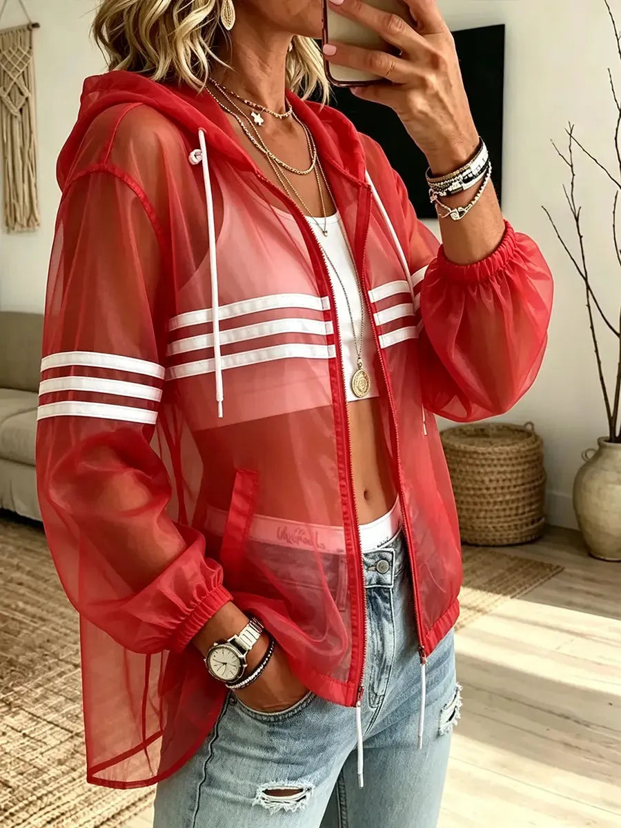 Women’s Sheer Mesh Hooded Sun Protection Jacket