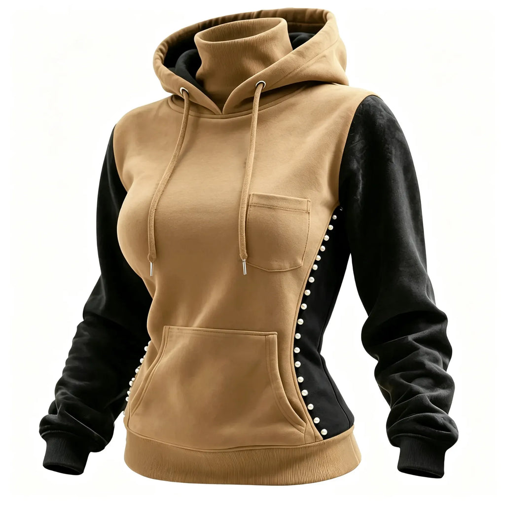 Stylish Two-Tone Hoodie with Unique Logo Design for Everyday Wear
