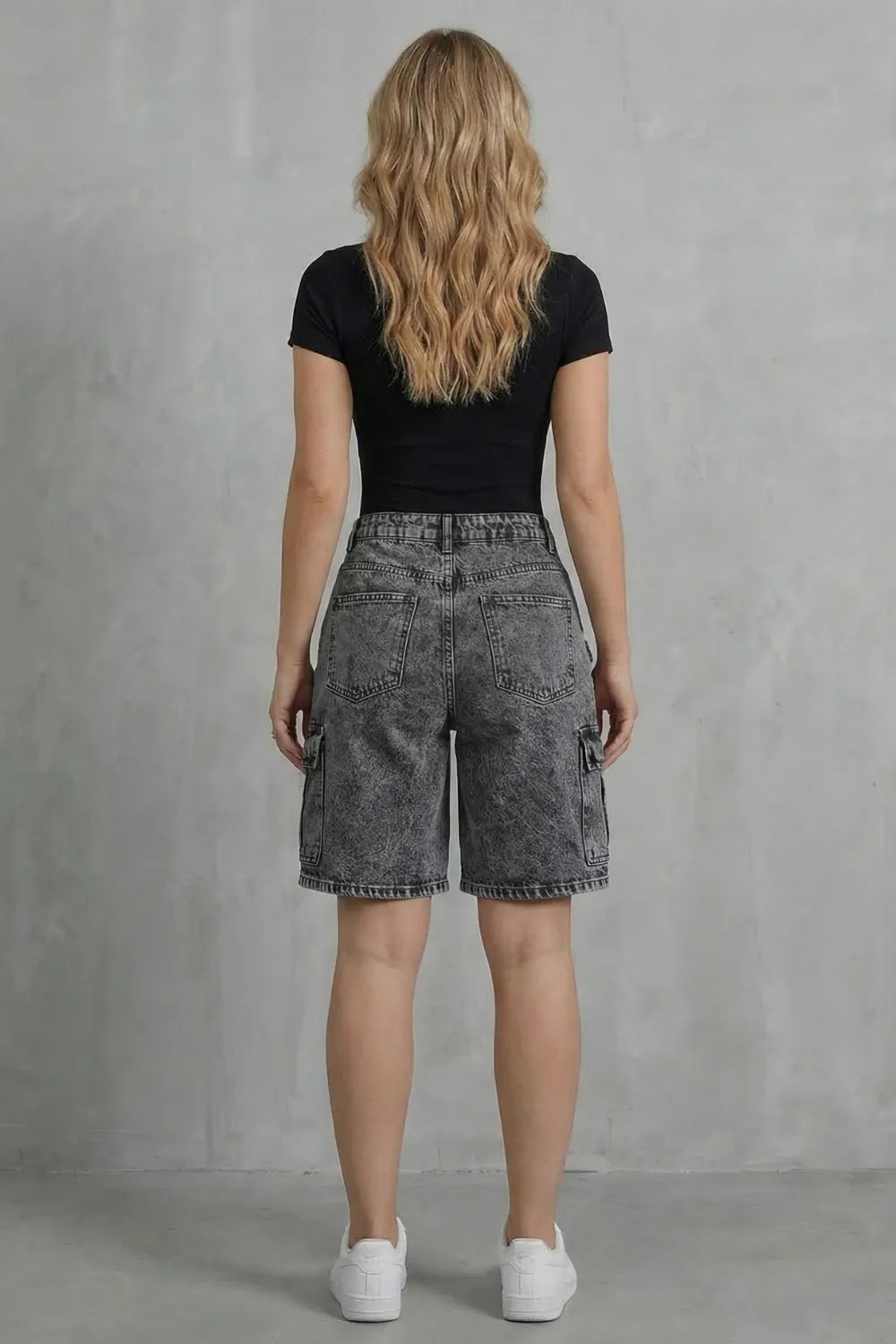 Washed utility style – Denim cargo shorts