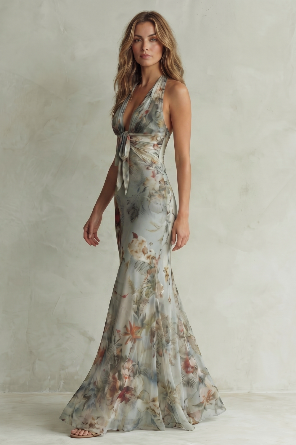 Vintage chiffon allure – Maxi dress