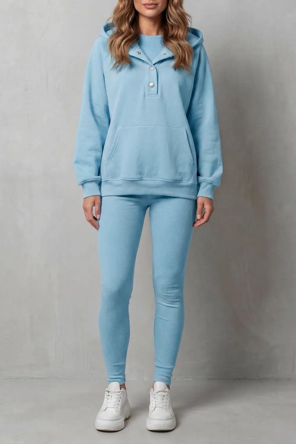 Button detail hoodie – Cozy Relaxed Set