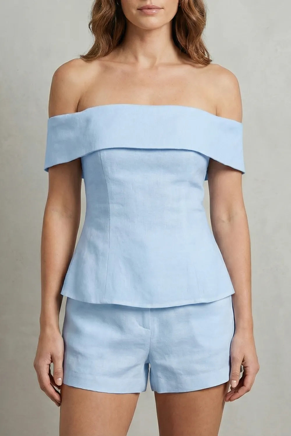 Off shoulder peplum elegance – Two piece set