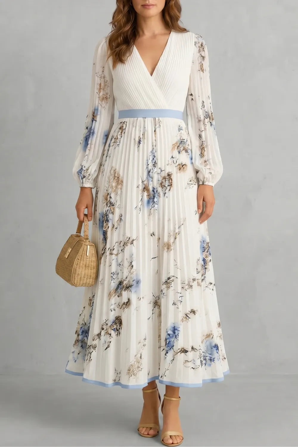 Romantic pleats – Floral maxi dress