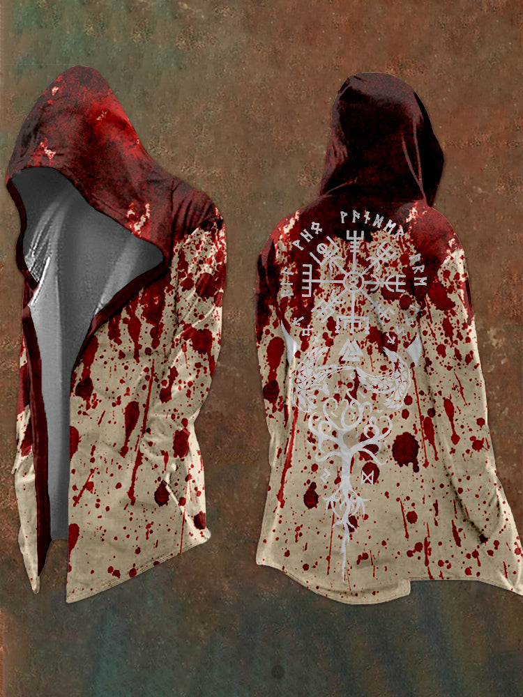 Viking Vegvisir Bloody Contrast Hooded Coat 3074