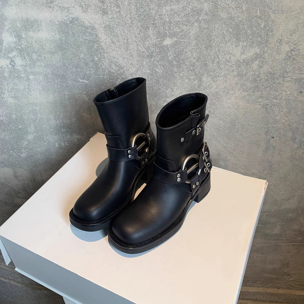 POTENCIANA? – Classic Buckled Ankle Motorcycle Boots