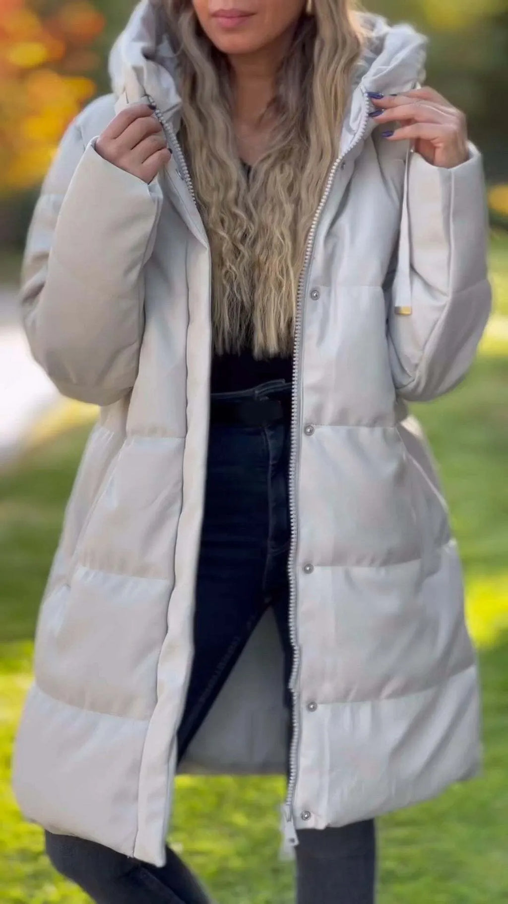 Women's Hooded Long-sleeved Casual Coat