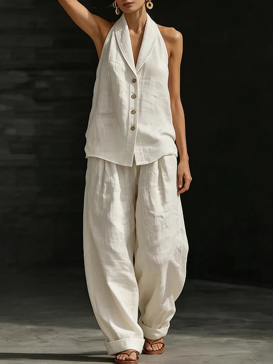 Minimalist & Cozy Travel Cotton-linen Two-piece Set