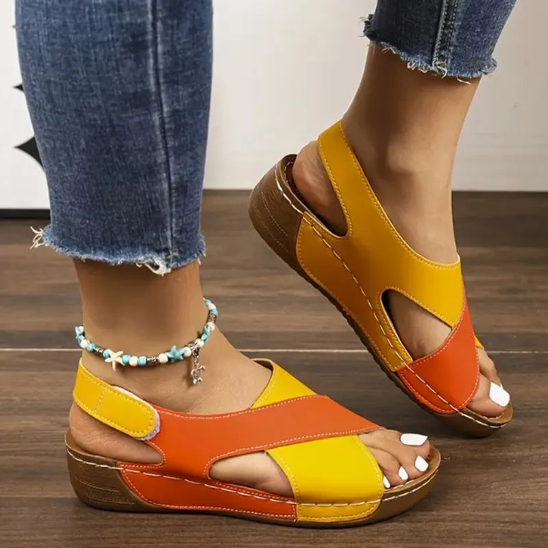 Women's New Vintage Solid Color Summer Wedge Sandals