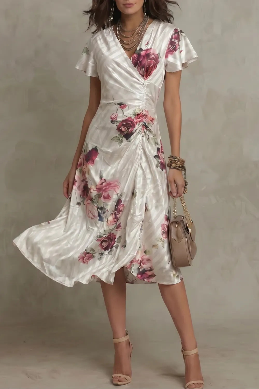 Vintage satin romance – Midi dress