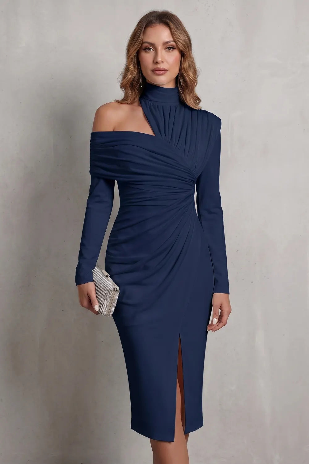 Draped couture elegance – Midi dress