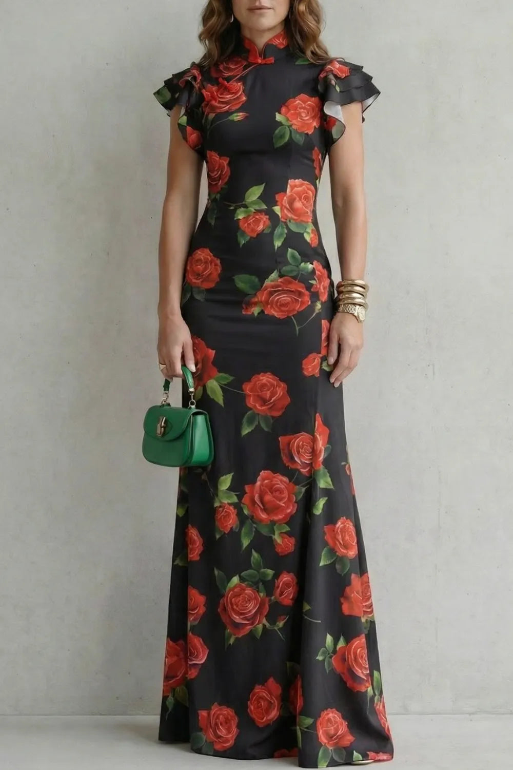 Romantic rose print – Maxi dress