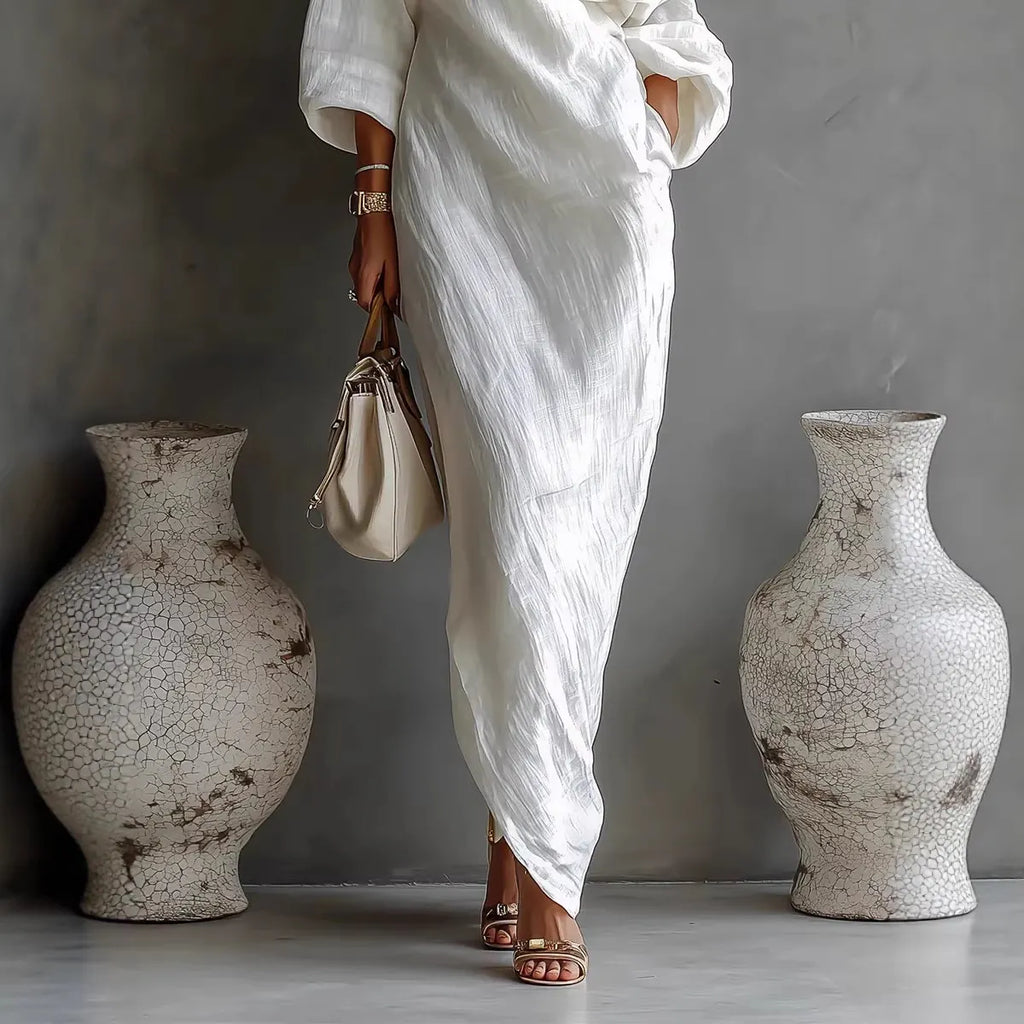 Elegant And Breathable Asymmetrical One-shoulder Relaxed-fit Dress