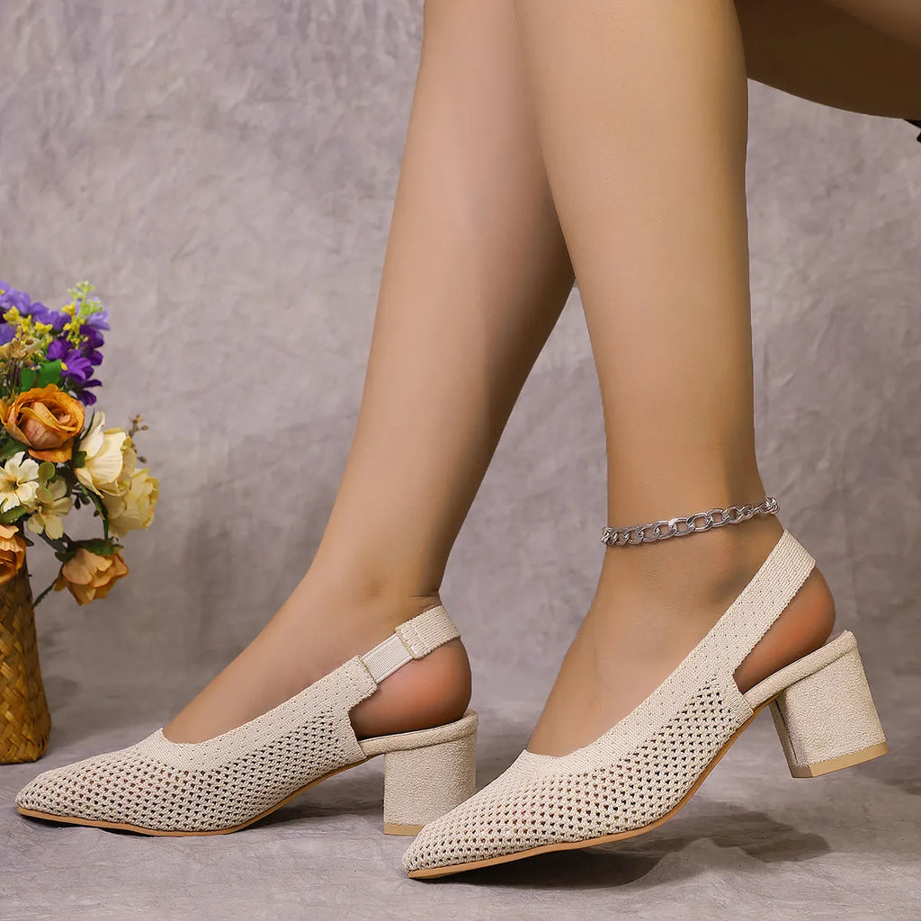 Breathable High-Heel Slipper Sandals for Women
