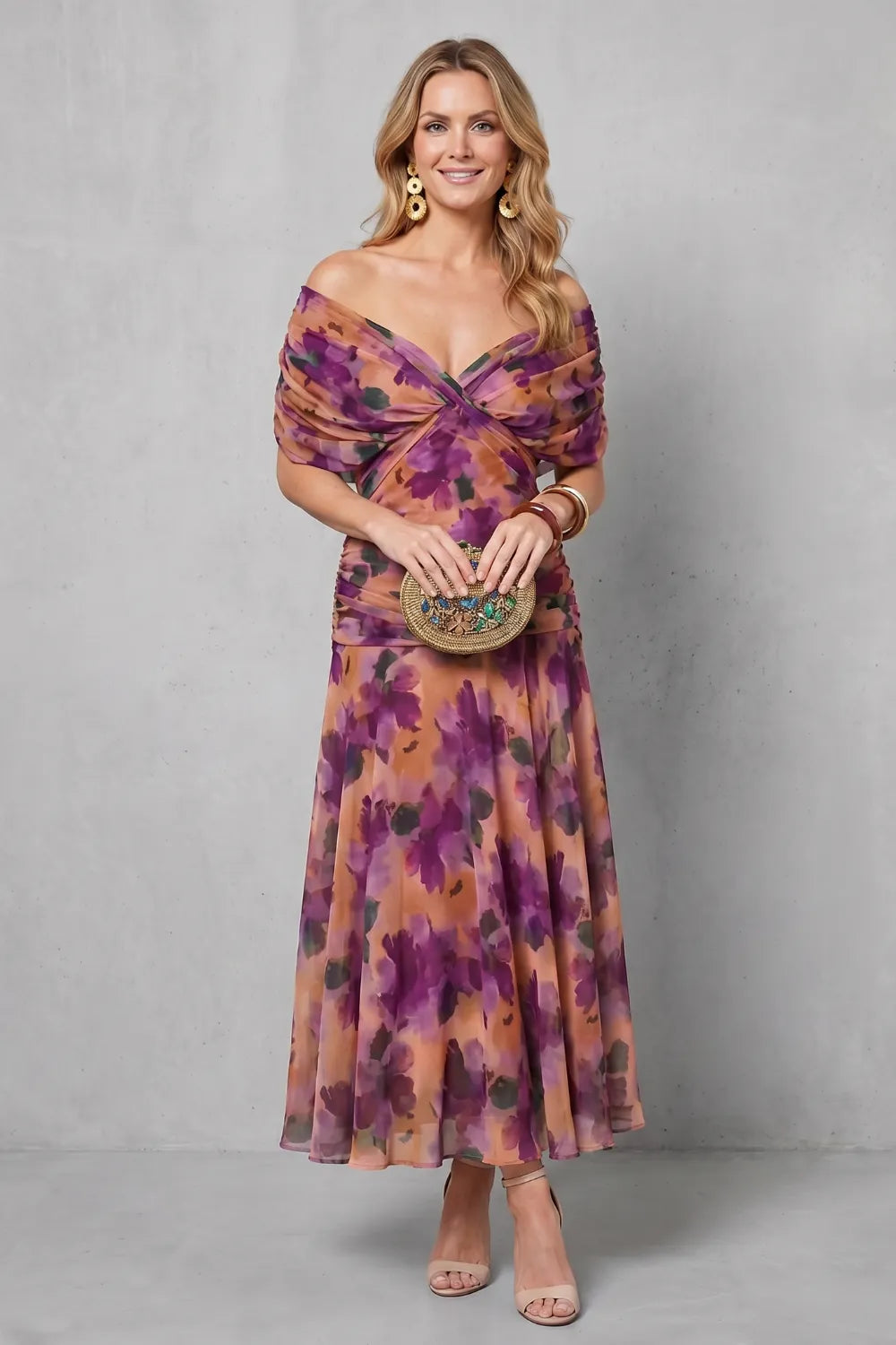 Draped floral flow – Maxi dress